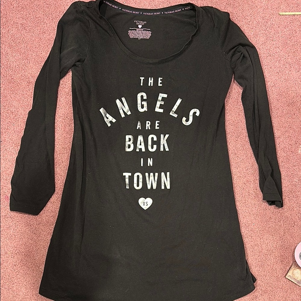 Victoria's Secret Black Long Sleeve Nightgown
